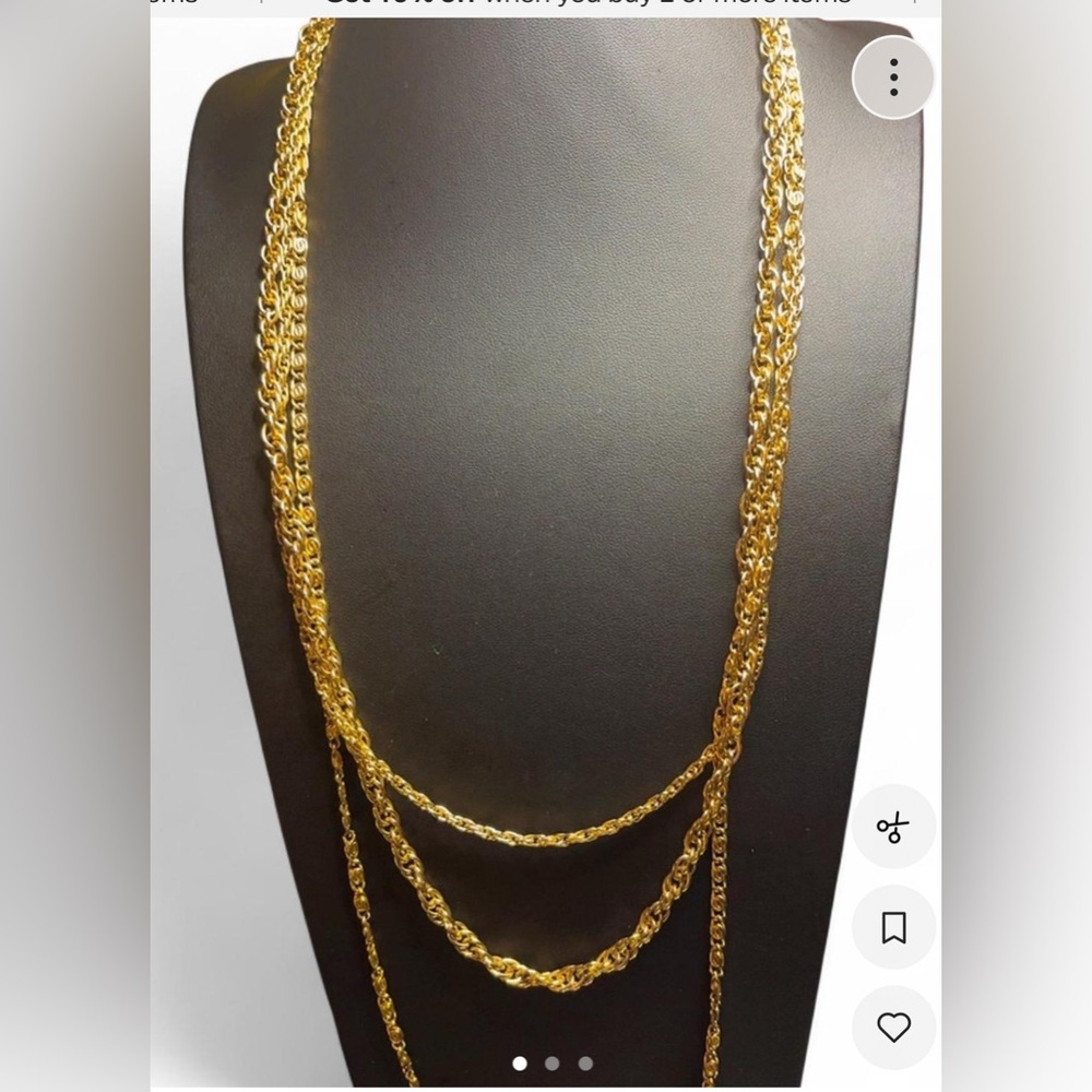 Monet 3-Strand Gold Tone Necklace